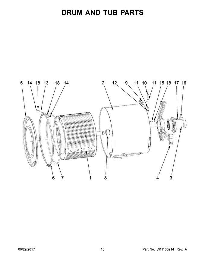 10 - Drum And Tub Parts Diagram and Parts List for MXR25PDAAS  Maytag Washer