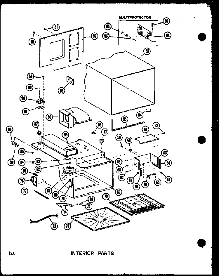 Interior Parts Diagram and Parts List for R-2 P71306-2M Amana Microwave