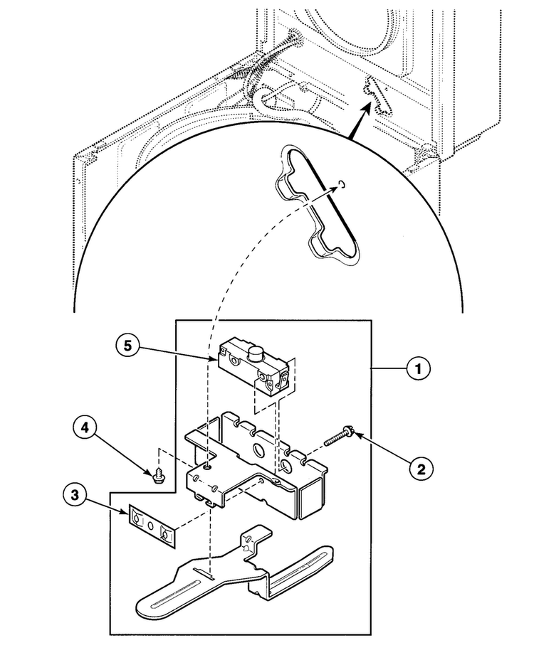 Lid Switch Diagram and Parts List for SWT020LA  Speed Queen Washer