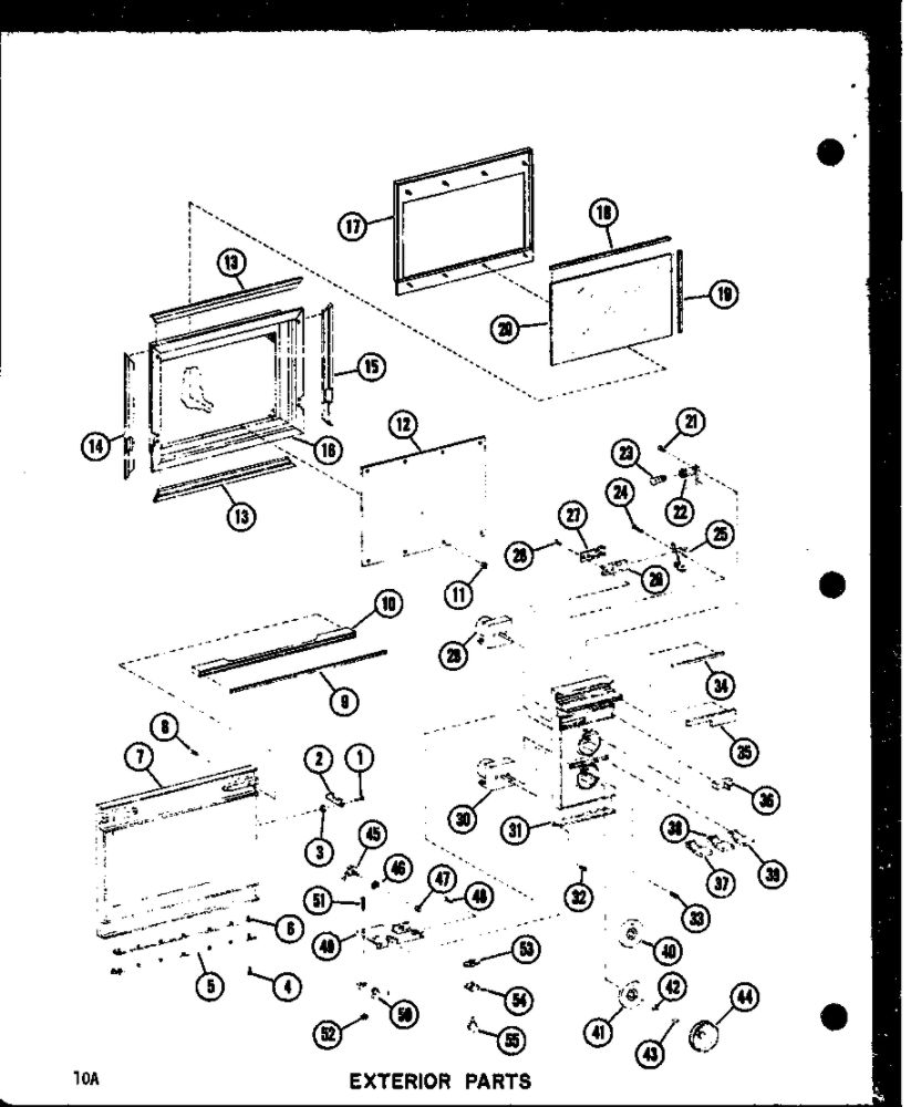 Exterior Parts 1 Diagram and Parts List for RR-4D P71100-5M Amana Microwave