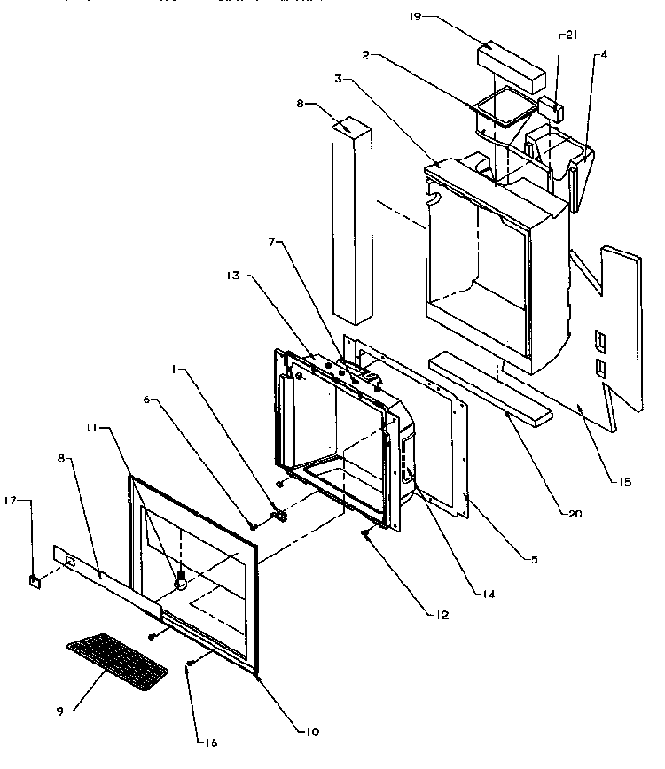 Ice And Water Cavity Diagram and Parts List for SPD25QA3W-P1181321WW  Amana Refrigerator