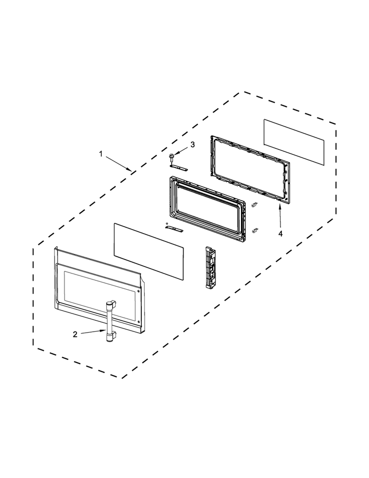Door Parts Diagram and Parts List for MMV1174DE1  Maytag Microwave
