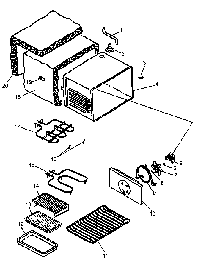 Cabinet Assembly Diagram and Parts List for ARC700E-P1142652NE  Amana Range