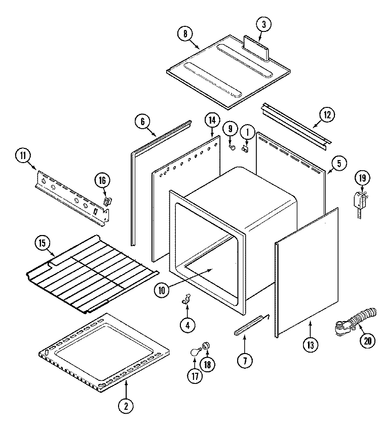 OVEN Diagram and Parts List for 22RA-4KVX  Magic Chef Range