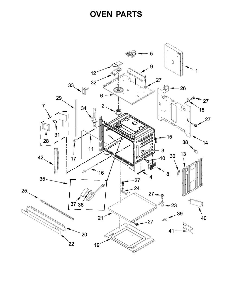 Oven Parts Diagram and Parts List for JJW3430DS01  Jenn-Air Wall Oven