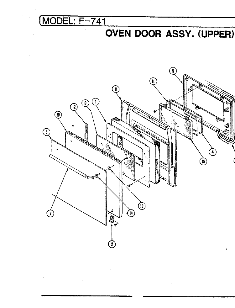 DOOR ASSY. (UPPER) Diagram and Parts List for EPF7-41819AE  Hardwick Wall Oven