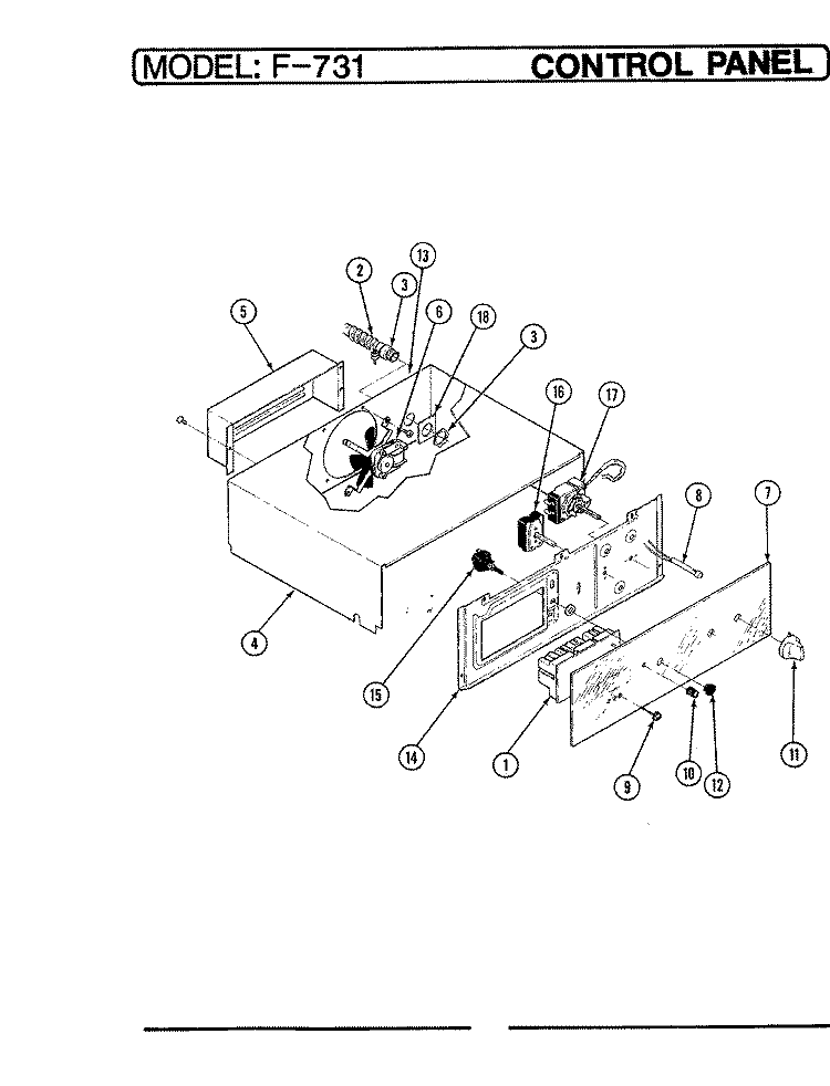 CONTROL PANEL Diagram and Parts List for EPF7-31819AE  Hardwick Wall Oven