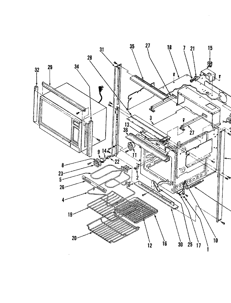BODY Diagram and Parts List for EPE7-21C819D  Hardwick Microwave Oven Combo