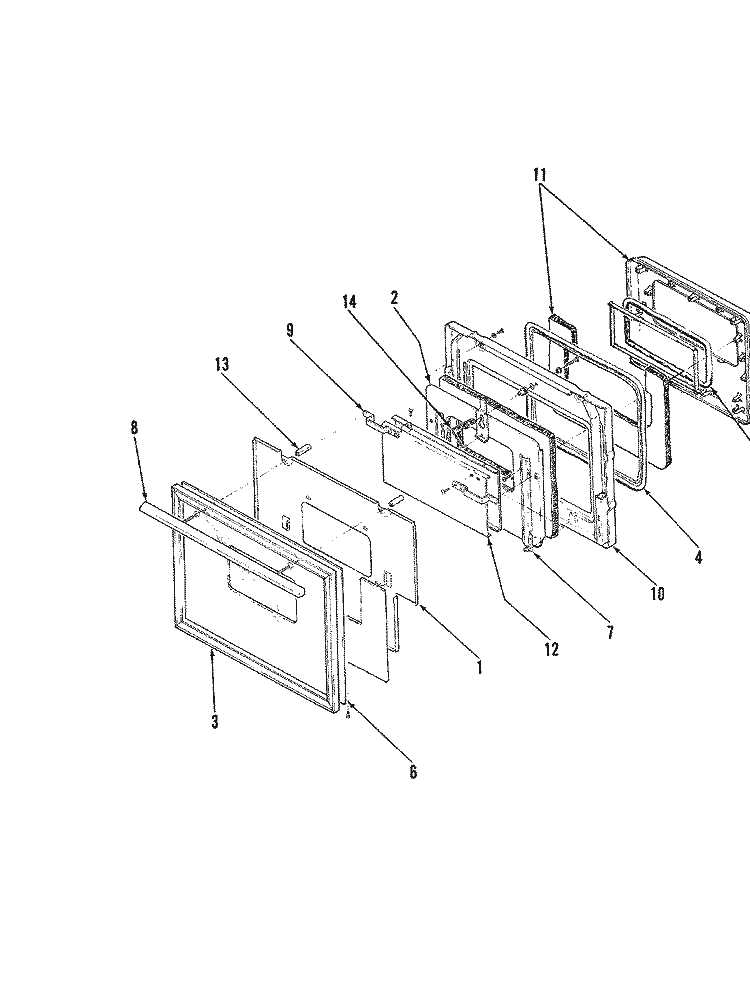 DOOR Diagram and Parts List for EPE7-21C819D  Hardwick Microwave Oven Combo