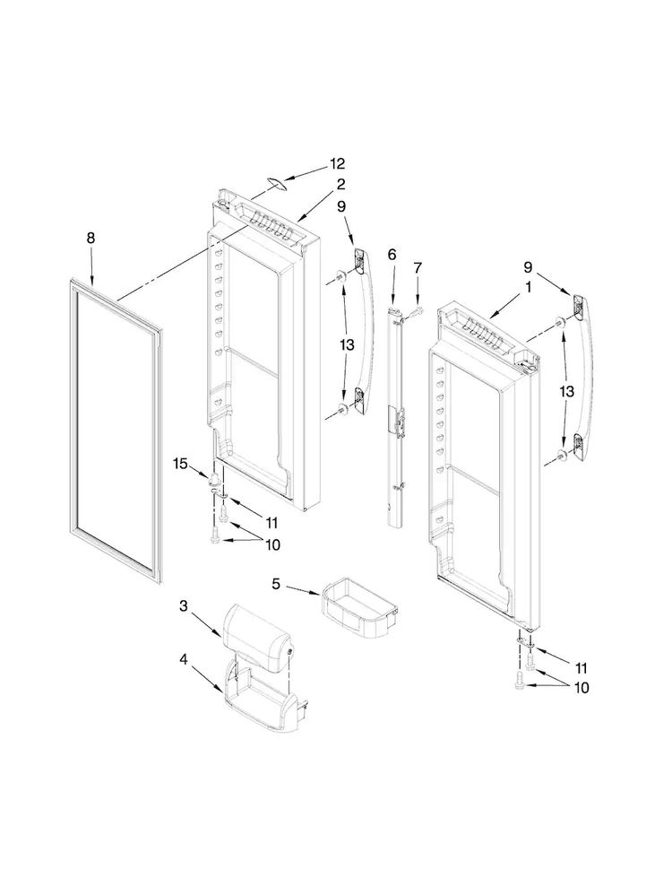 Refrigerator Door Parts Diagram and Parts List for AFB2234WES4  Amana Refrigerator