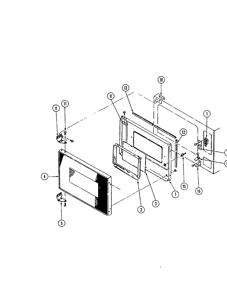 DOOR ASSEMBLY (UPPER) Diagram and Parts List for EPE861KB829A  Hardwick Range