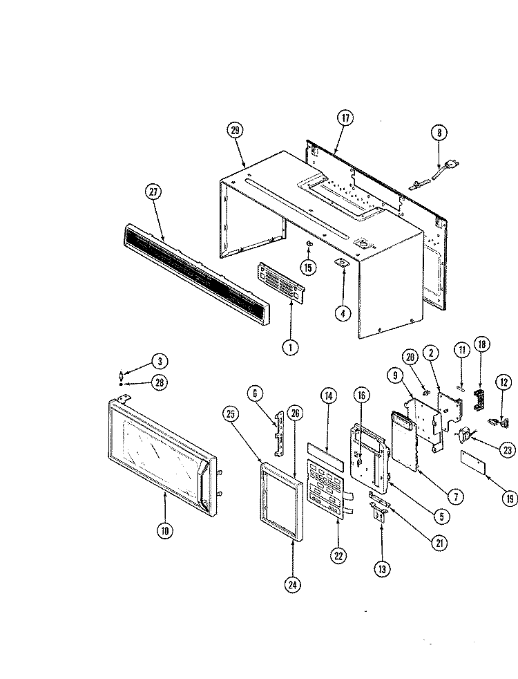CONTROL PANEL (VM11A - 8P) Diagram and Parts List for EPE861KW929A  Hardwick Microwave Oven Combo