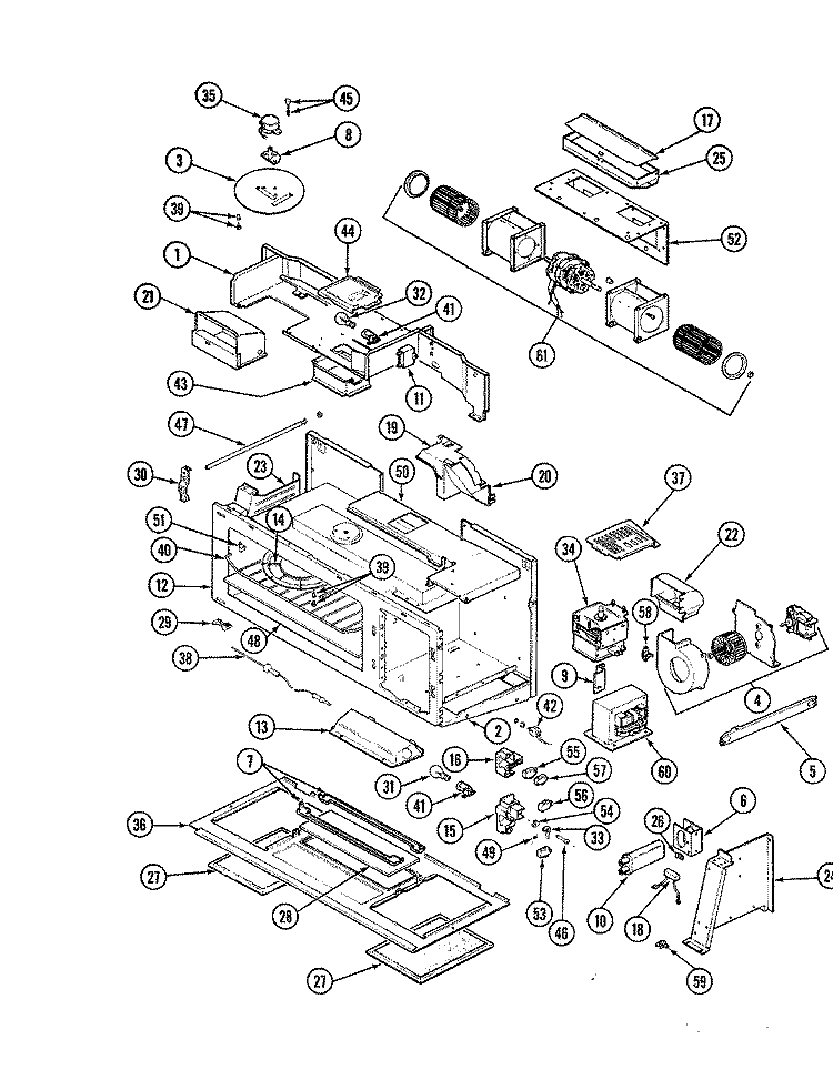BODY (VM11A - 8P) Diagram and Parts List for EPE861KW929A  Hardwick Microwave Oven Combo