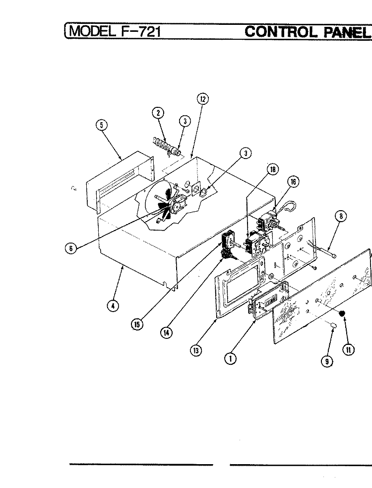 CONTROL PANEL Diagram and Parts List for EPF7-21819AE  Hardwick Microwave Oven Combo