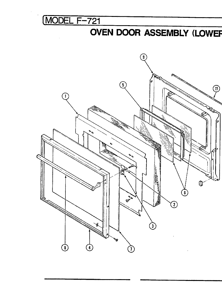 DOOR (LOWER - EPF7 - 21819AE) Diagram and Parts List for EPF7-21819AE  Hardwick Microwave Oven Combo