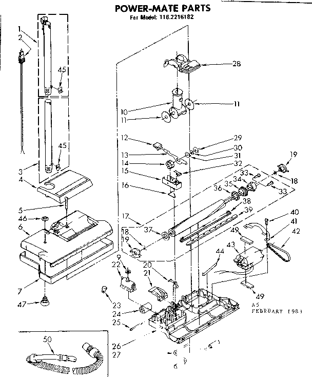 Powermate Parts Diagram and Parts List for 1162216182  Kenmore Filters & Accessories