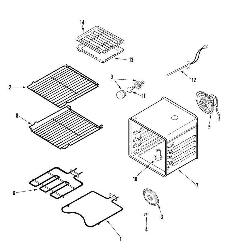 Oven Diagram and Parts List for JJW9330DDS  Jenn-Air Wall Oven