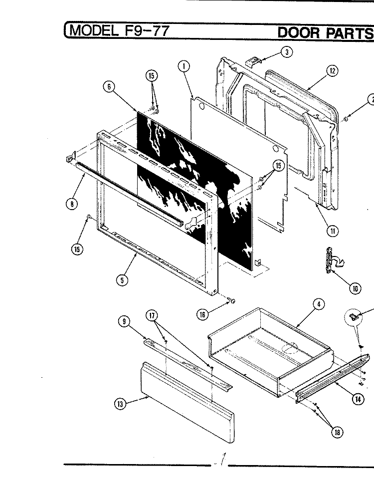 DOOR Diagram and Parts List for EPF9-77A579A  Hardwick Range
