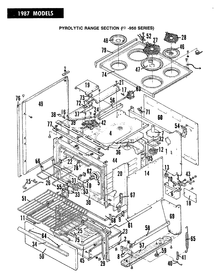 BODY Diagram and Parts List for EPD9-56KW439A  Hardwick Range