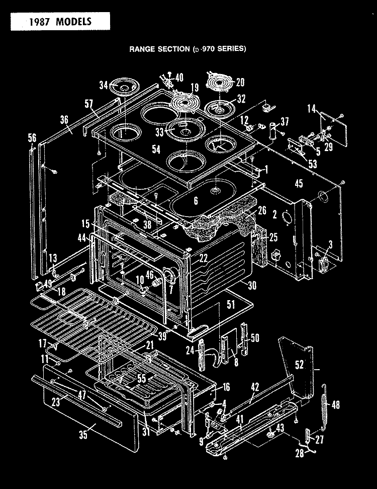 BODY (ED SERIES) Diagram and Parts List for ED9-71W539R  Hardwick Range