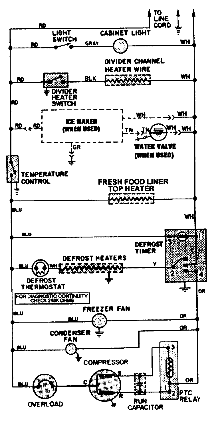 WIRING INFORMATION Diagram and Parts List for GT17A6XA  Admiral Refrigerator