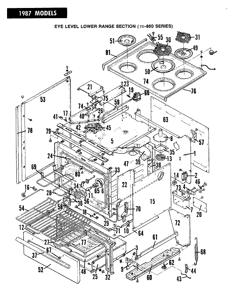 BODY Diagram and Parts List for EPD8-69KY919W  Hardwick Microwave Oven Combo