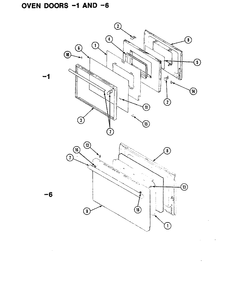 DOOR Diagram and Parts List for CG9616W79R  Hardwick Range