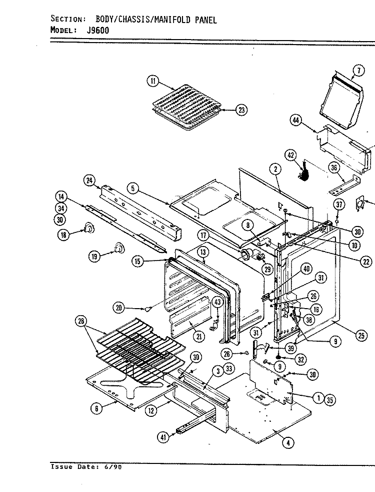 BODY Diagram and Parts List for CKJ9641A580RW  Hardwick Range