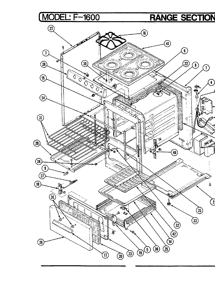 BODY Diagram and Parts List for CF1616A109R  Hardwick Range