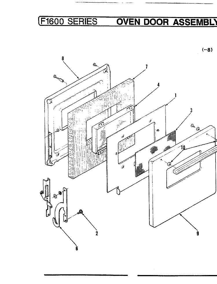 DOOR ( - 8 MODELS) Diagram and Parts List for CF1616A109R  Hardwick Range