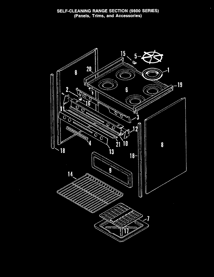 TOP ASSY. Diagram and Parts List for CPF9822A539A  Hardwick Range