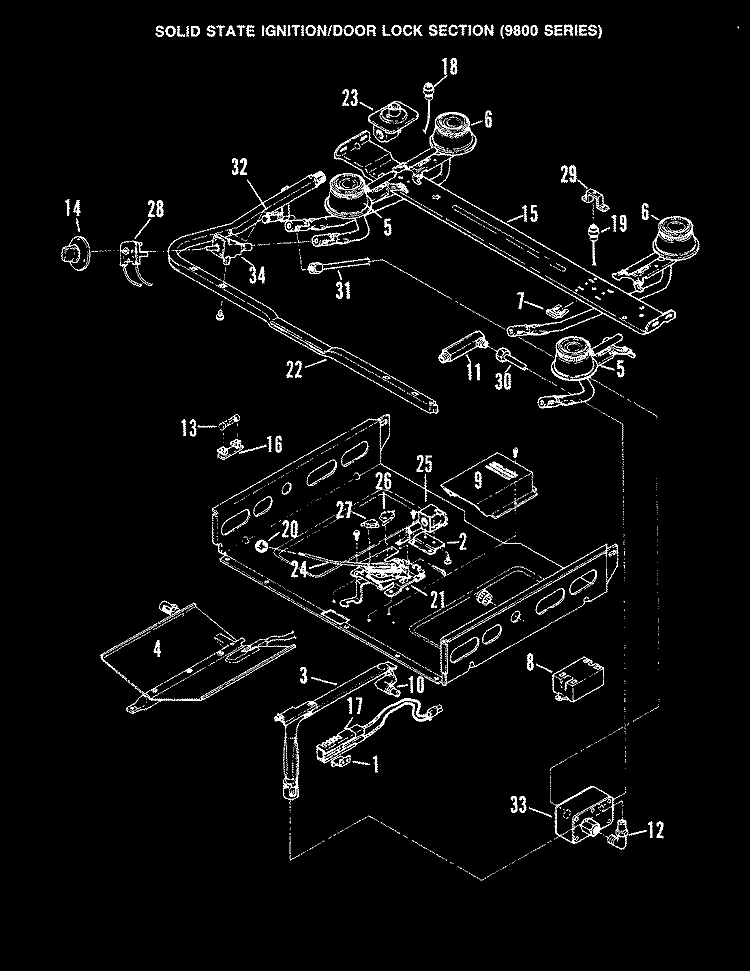 CONTROL SYSTEM Diagram and Parts List for CPF9822A539A  Hardwick Range