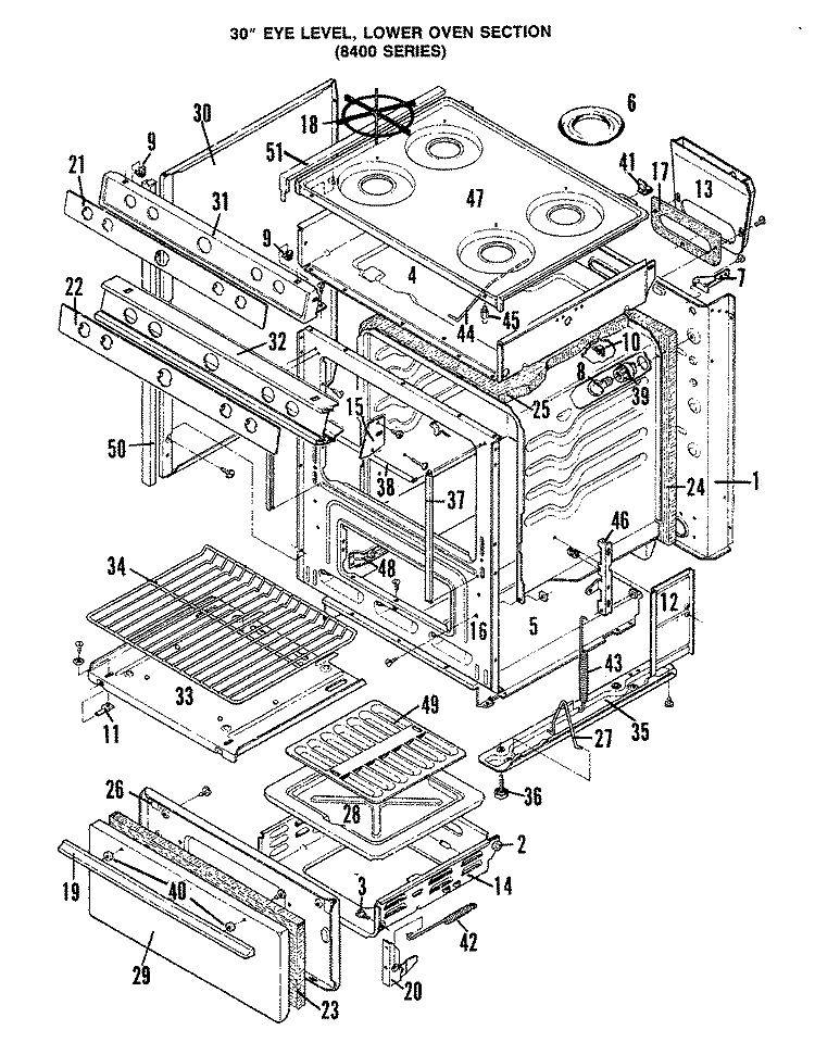 BODY Diagram and Parts List for CF8412MA729R  Hardwick Range
