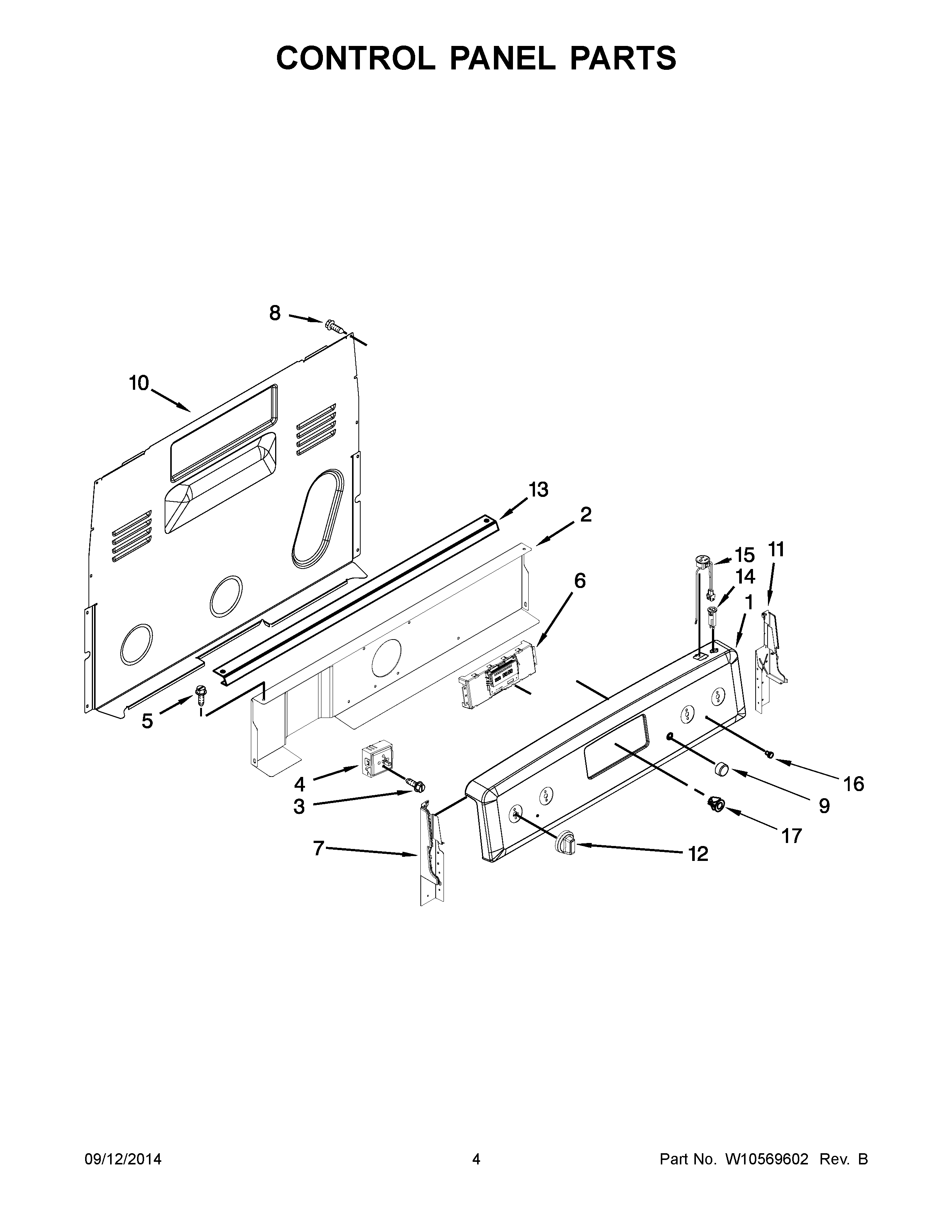 03 - CONTROL PANEL PARTS Diagram and Parts List for YMER8775BS0  Maytag Range