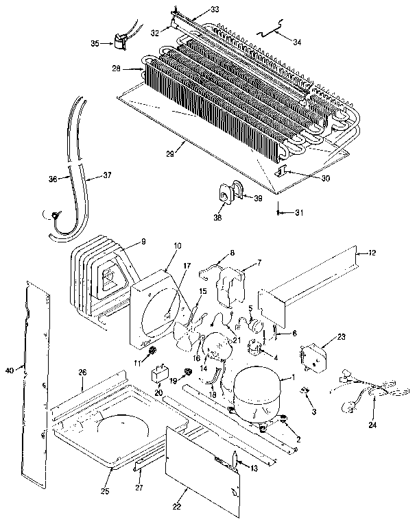 Unit Compartment & System Diagram and Parts List for JRTD226LB-MBJ84B  Jenn-Air Refrigerator