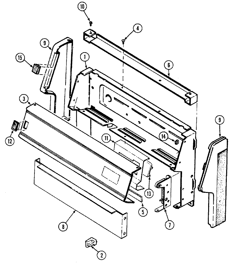 CONTROL PANEL Diagram and Parts List for GM3267WUWM  Maytag Range