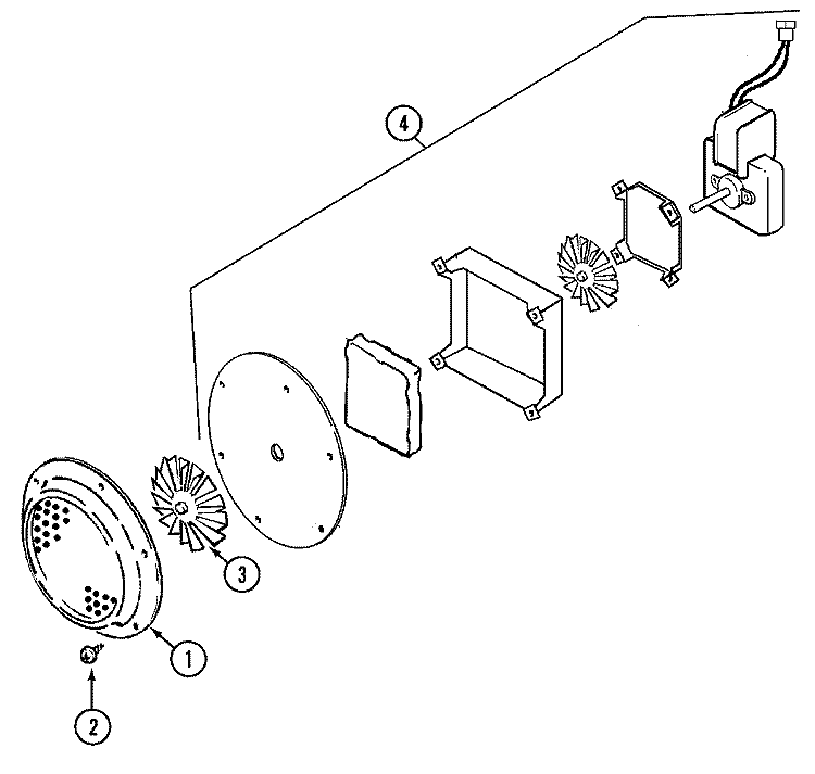 BLOWER MOTOR (CONVECTION) Diagram and Parts List for W2451B  Jenn-Air Wall Oven