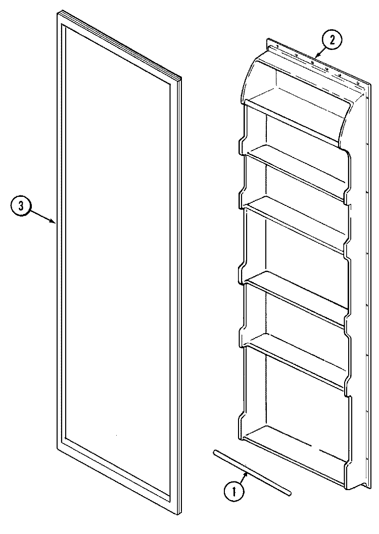 FRESH FOOD INNER DOOR Diagram and Parts List for RC200TV  Admiral Refrigerator