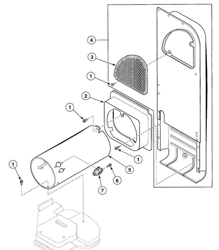 Duct Asy Diagram and Parts List for SSGT09WF  Speed Queen Dryer