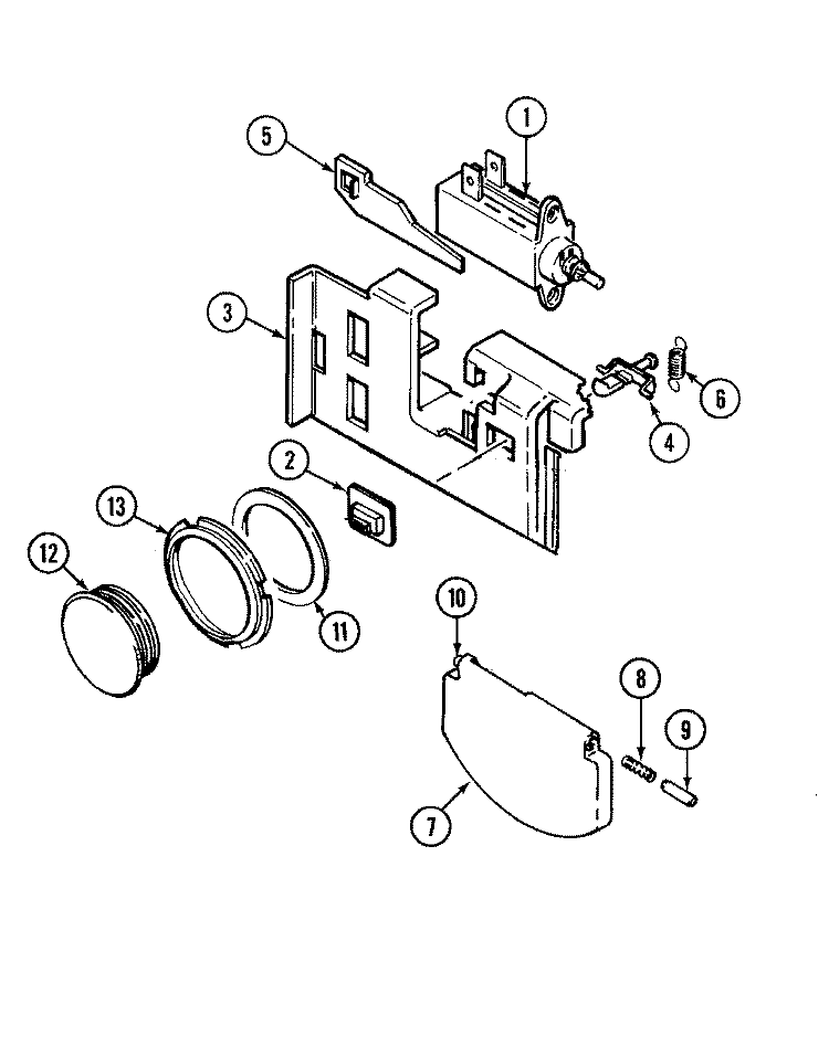 SOAP DISPENSER Diagram and Parts List for NDU2J-CAN  Norge Dishwasher