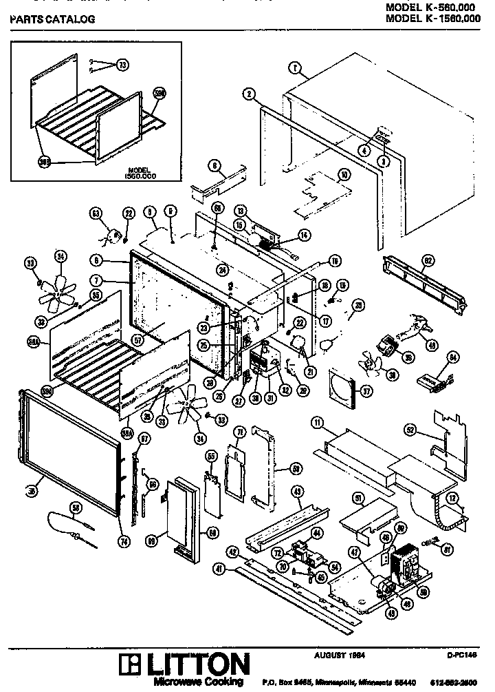 Mw Parts Diagram and Parts List for K-1560000  Amana Microwave