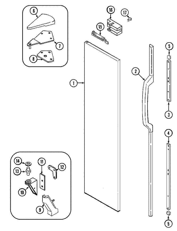 FREEZER OUTER DOOR Diagram and Parts List for GS22Y8V  Maytag Refrigerator