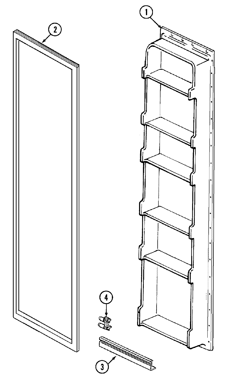 FREEZER INNER DOOR Diagram and Parts List for GS22Y8V  Maytag Refrigerator