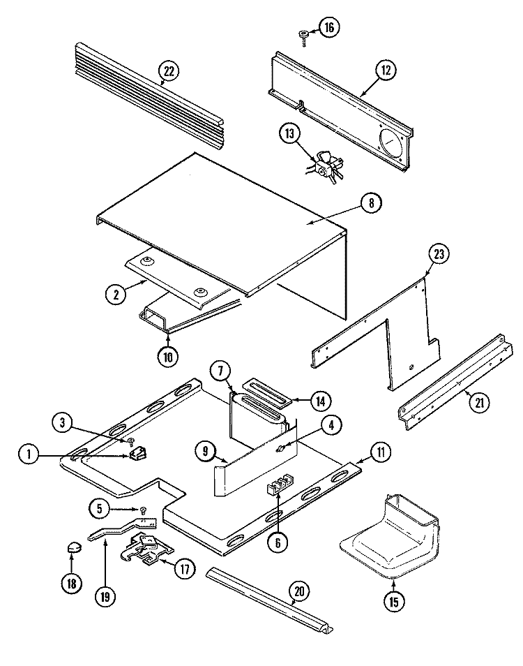 INTERNAL CONTROLS Diagram and Parts List for 9495XRB  Magic Chef Wall Oven