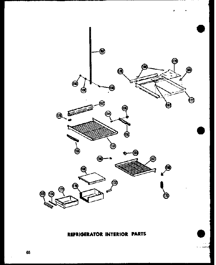 Refrigerator Interior Parts Diagram and Parts List for SRN22N-C-P60230-64WC  Amana Refrigerator