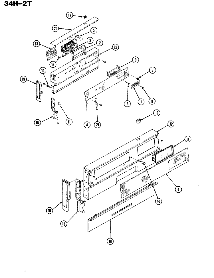 BACKGUARD PARTS Diagram and Parts List for 34HN-2TKX-FE  Magic Chef Range