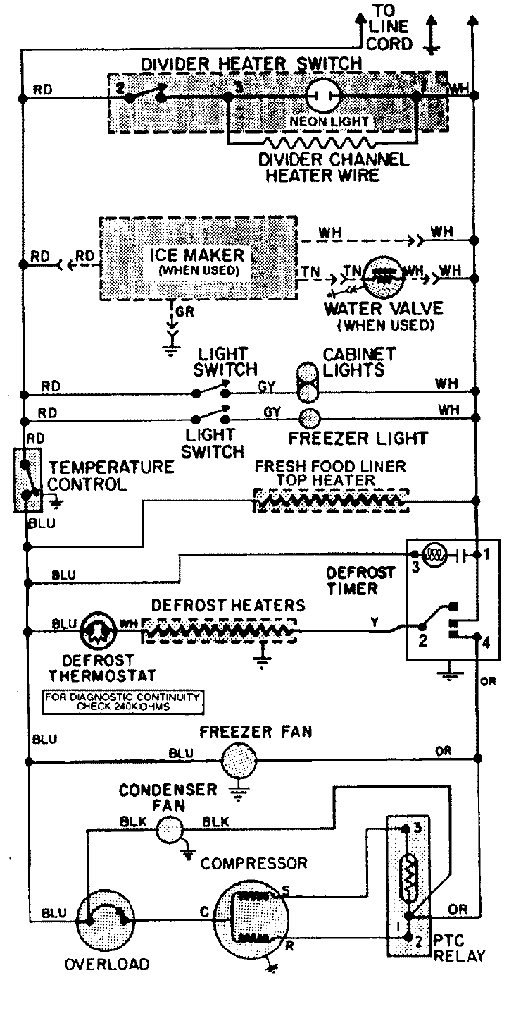 WIRING INFORMATION Diagram and Parts List for RTD2100CGE  Maytag Refrigerator