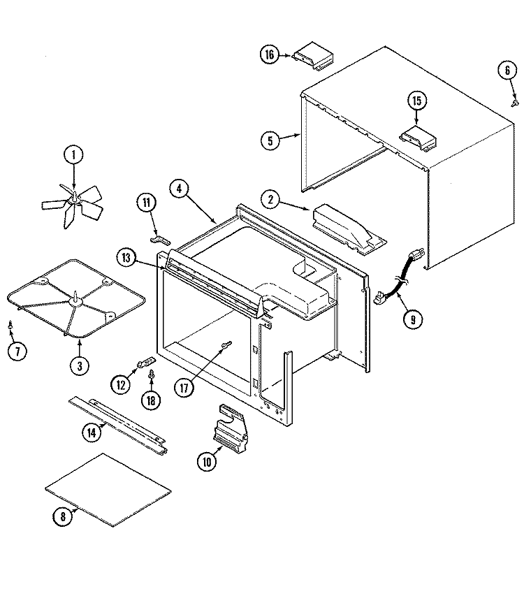 BASE Diagram and Parts List for DM15K-15B  Magic Chef Microwave