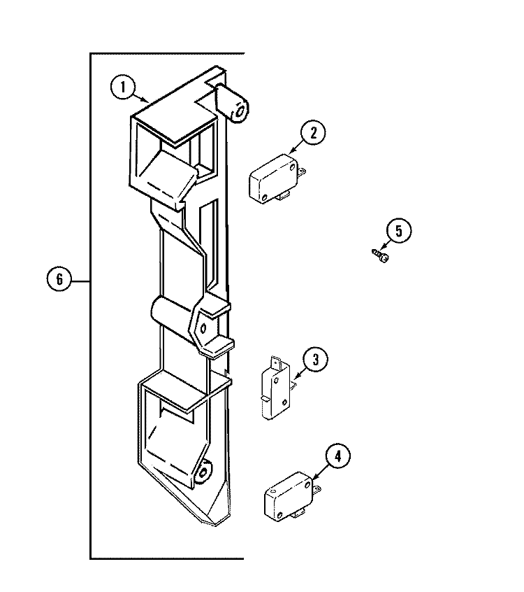 INTERLOCK SWITCHES Diagram and Parts List for DM86KC  Magic Chef Microwave