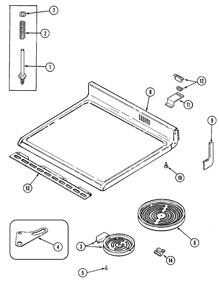 TOP ASSEMBLY Diagram and Parts List for 3968VVV  Magic Chef Microwave Oven Combo